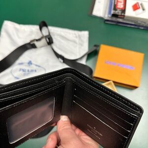 PRADA SIDE BAG. LOUIS VUITTON WALLET